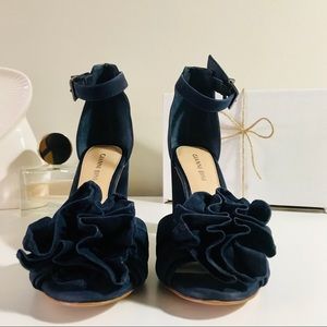 gianni bini lorree printed flower pom sandals